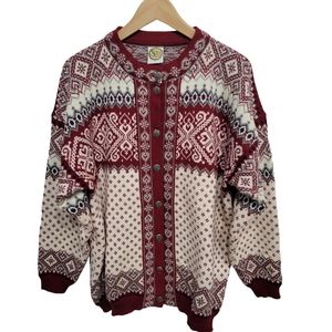 Vintage Selbu Knitting Norway Icelandic Nordic Wool Sweater Large